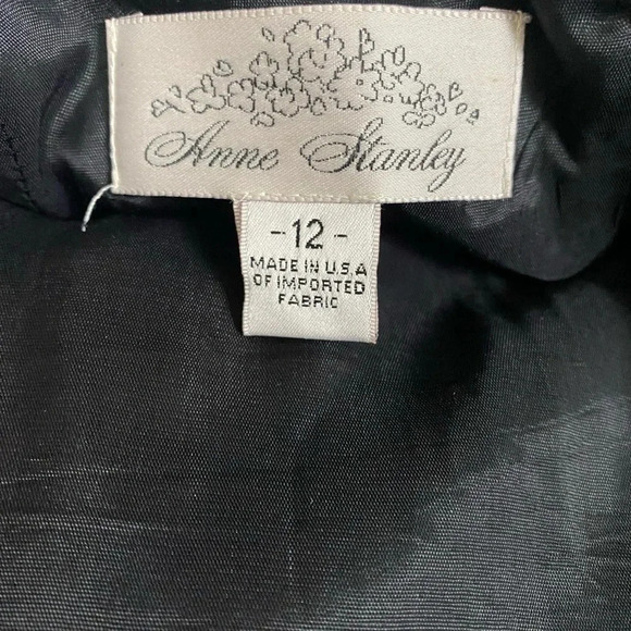 Vintage Anne Stanley Saks 5th Ave Black Beaded Ruffled Cocktail Dress EUC Sz 12 - Picture 8 of 16